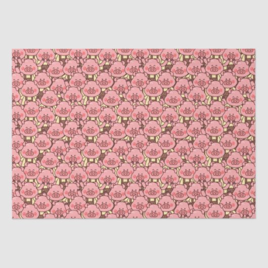 Grappig varken in overalls tissuepapier (Voorkant)