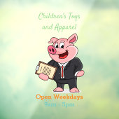 Grappig varken in zakelijk pak cartoon  raamsticker (Vel 3)