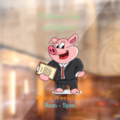 Grappig varken in zakelijke pak cartoon raamsticker (Vel 2)