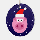 Grappig varken Kerstman cartoon kerstboom ornament (Links)