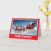 Grappig Varken Kerstvakantie Kaart (Gele Bloem)