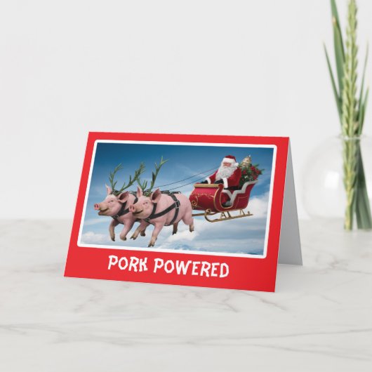Grappig Varken Kerstvakantie Kaart (Voorkant)