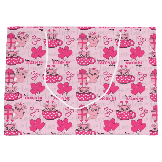 Grappig varken liefde woordspeling groot cadeauzakje (Voorkant)