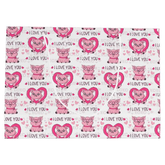 Grappig varken liefde woordspeling groot cadeauzakje (Achterkant)