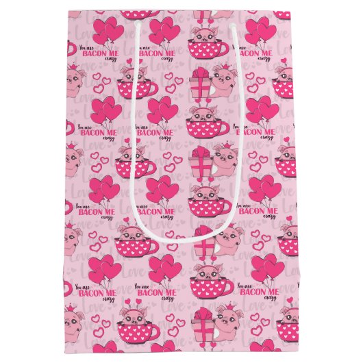 Grappig varken liefde woordspeling medium cadeauzakje (Achterkant)