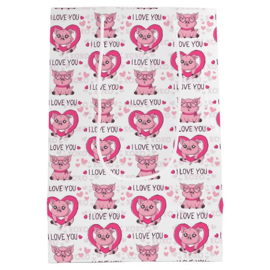 Grappig varken liefde woordspeling medium cadeauzakje (Achterkant)