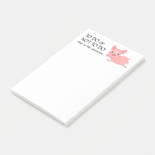 Grappig varken om niet te doen lijst post-it® notes (Schuin)