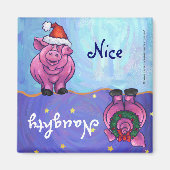 Grappig varken ondeugend mooi vakantie magneet (Voorkant)