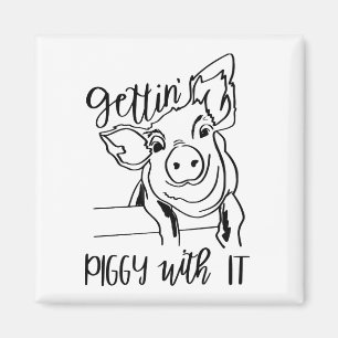 Grappig varken Schattig boerderijdier Boer Land ge Magneet