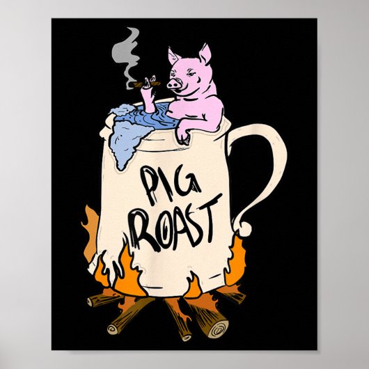 Grappig Varken Spit Roast BBQ Party Grill Master G Poster (Voorkant)