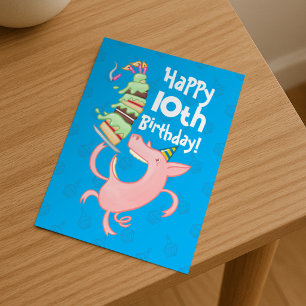 Grappig varken Voeg de leeftijd toe Reuzen verjaar Briefkaart