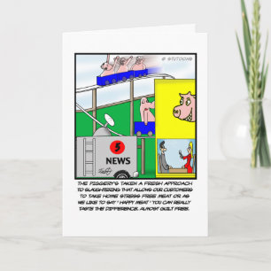 Grappig Varken Wenskaart - Happy Meat Kaart