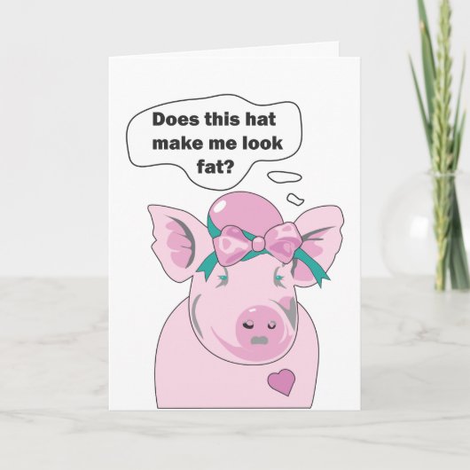 Grappig varken ziet er dik uit, hij vindt het leuk kaart (Voorkant)