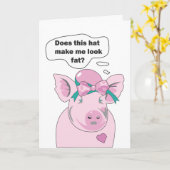 Grappig varken ziet er dik uit, hij vindt het leuk kaart (Gele Bloem)