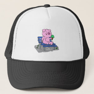 Grappig varkensconsumptie-ijs Achterkleur kiezen Trucker Pet