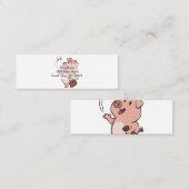 Grappig varkensetende snoepjes | achtergrondkleur  mini visitekaartje (Voorkant / Achterkant)