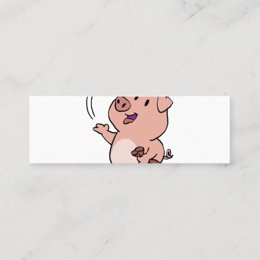 Grappig varkensetende snoepjes | achtergrondkleur  mini visitekaartje (Achterkant)