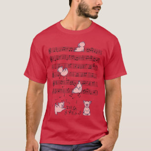 Grappig varkensmuziek yoga Spelen met Music Note C T-shirt