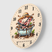 Grappig varkensverblijf voeg tekst badkamer grote klok (Hoek)