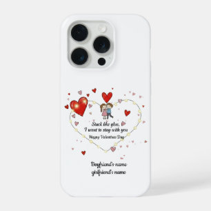 grappig vast als lijm gepersonaliseerd stel iPhone 15 pro case