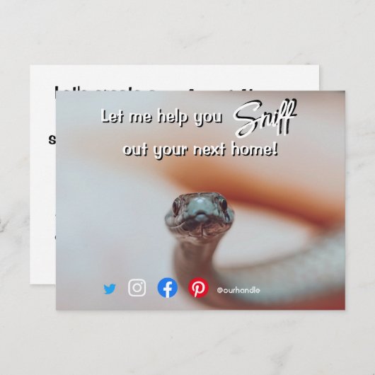 grappig vastgoed dat je je volgende huisslang uits briefkaart (Voorkant / Achterkant)