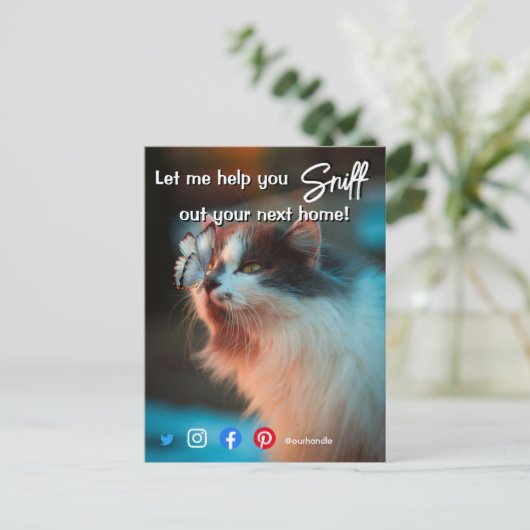 grappig vastgoed dat je je volgende kat uitzoekt briefkaart (Staand voorkant)