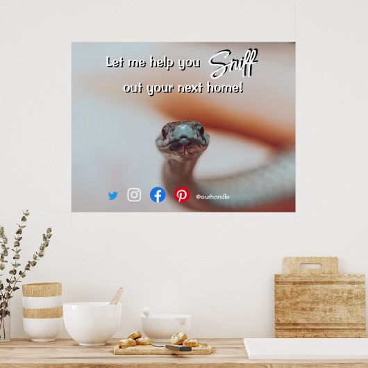 grappig vastgoed dat je je volgende thuisslang eru poster (Keuken)