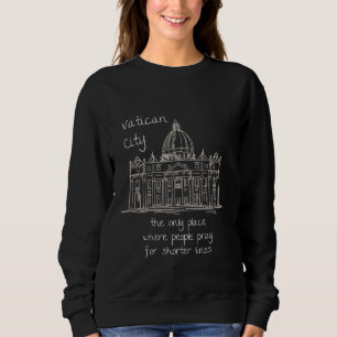 Grappig Vaticaanstad Italië Souvenir Hand getrokke Trui