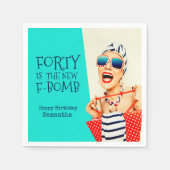 Grappig veertig is de nieuwe F-Bomb 40e verjaardag Servet (Voorkant)