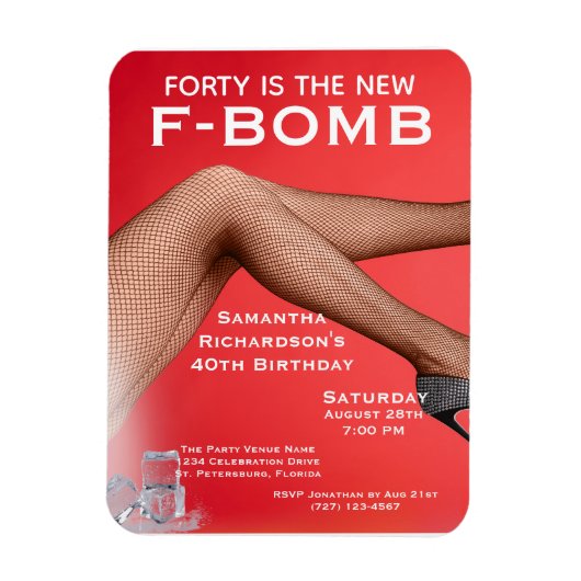 Grappig Veertig is de nieuwe F-Bomb Dames Magneet (Verticaal)