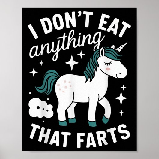 Grappig Vegan Ik eet niets dat groente scheten Poster (Voorkant)