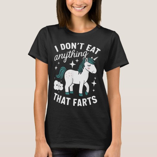 Grappig Vegan Ik eet niets dat groente scheten T-shirt (Voorkant)