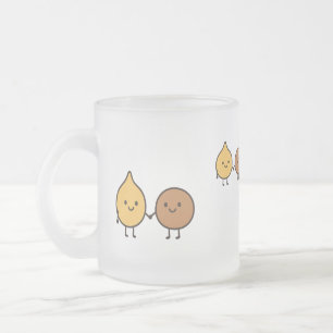 Grappig vegan ontwerp met 2 schattige bonen matglas koffiemok