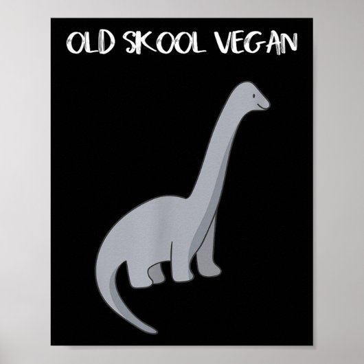Grappig Vegan T Shirt met dinosaurus Afbeelding Poster (Voorkant)