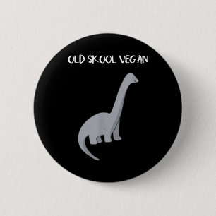 Grappig Vegan T Shirt met dinosaurus Afbeelding Ronde Button 5,7 Cm