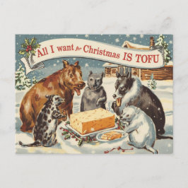 Grappig Vegan Vegetarisch Kerstfeest Briefkaart