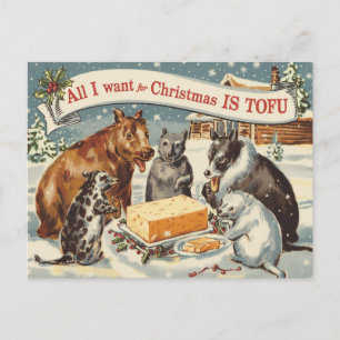 Grappig Vegan Vegetarisch Kerstfeest Briefkaart