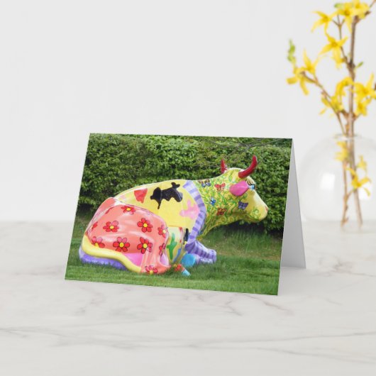 Grappig vegan wenskaart kaart (Gele Bloem)