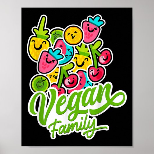 Grappig Vegetarisch Cool Veggie Fruit Veganisme We Poster (Voorkant)