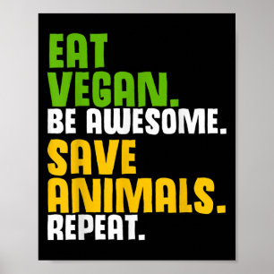 Grappig Vegetarisch Koel Dieet Veggie Veganisme We Poster