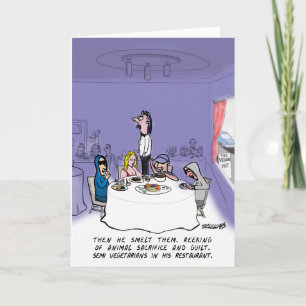 Grappig Vegetarisch of Vegan Restaurant wenskaart Kaart