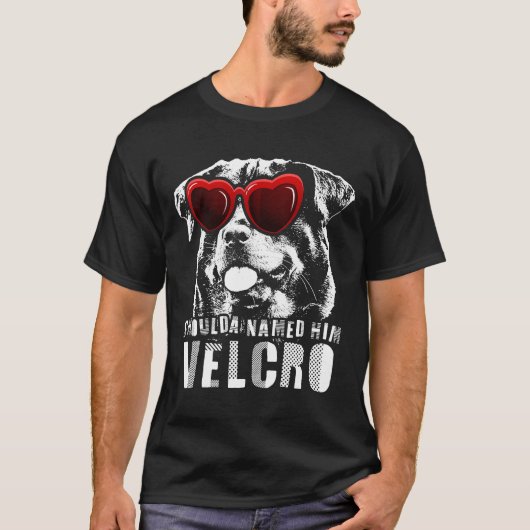 Grappig Velcro Rottweiler Hondencadeau T-shirt (Voorkant)
