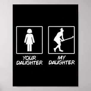 Grappig veldhockey meisje dochter moeder vader sti poster