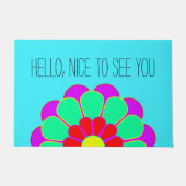 Grappig ventilator Power Bloom I + je rug. en idee Deurmat (Voorkant)