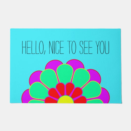 Grappig ventilator Power Bloom I + je rug. en idee Deurmat (Voorkant)