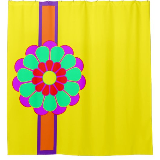 Grappig ventilator Power Bloom I + je rug. en idee Douchegordijn (Voorkant)