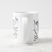 Grappig ventriloquisme gag. buikspreker grote koffiekop (Achterkant)