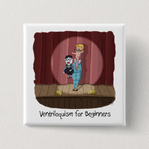Grappig Ventriloquisme voor Beginners-kaart of ges Vierkante Button 5,1 Cm