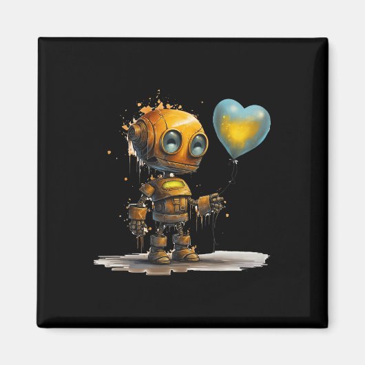 Grappig Verbazingwekkend Valentijn Liefde Robot Me Magneet (Voorkant)