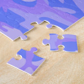 Grappig verbergen camouflage pastel blauw patroon legpuzzel (Zijkant)